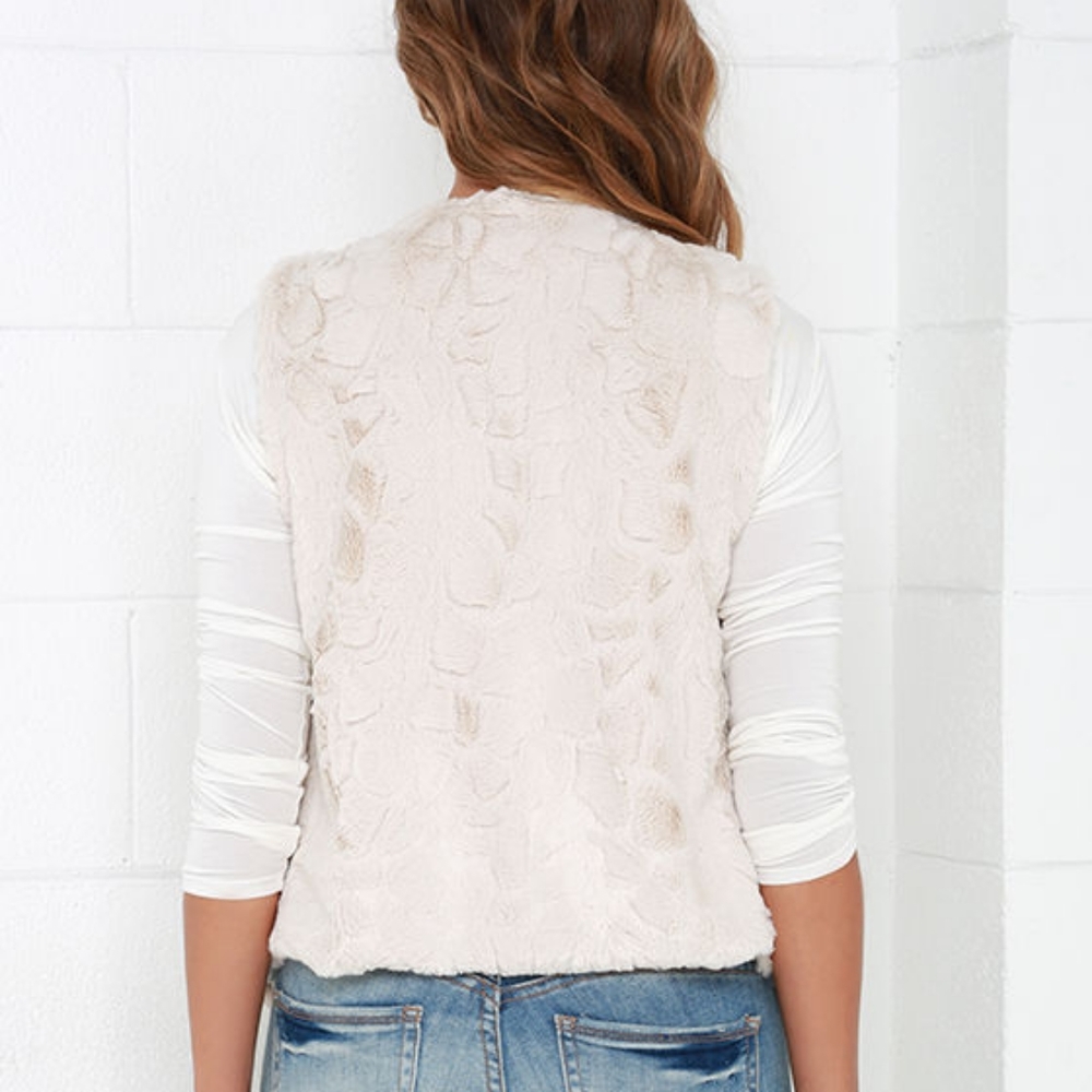 Jack by BB Dakota | ivory cream faux fur vest NWT - Picture 5 of 5